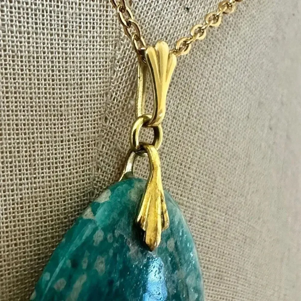 Amazonite Teardrop Pendant Necklace